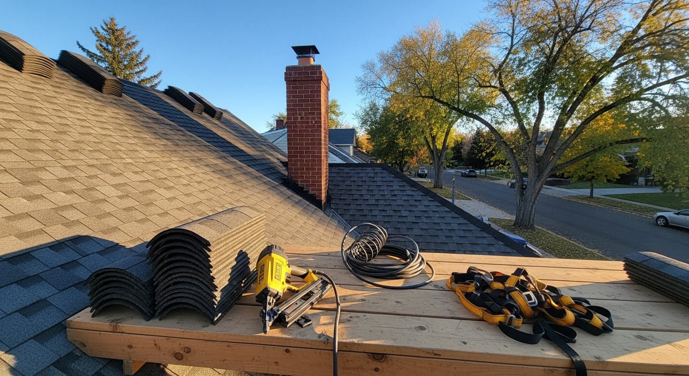 Construction crew building residential home in Denver area